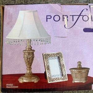 Portfolio Victoria Collection Accent Lamp Picture‎ Frame Jewelry Box Set 28049